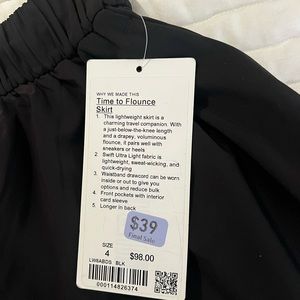 Lululemon Time to Flounce skirt size 4